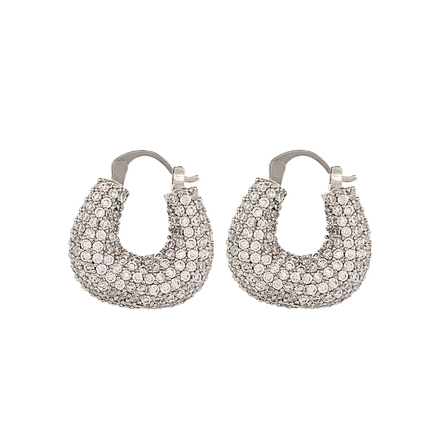 Sparkly Diamond Silver Fashion Earrings