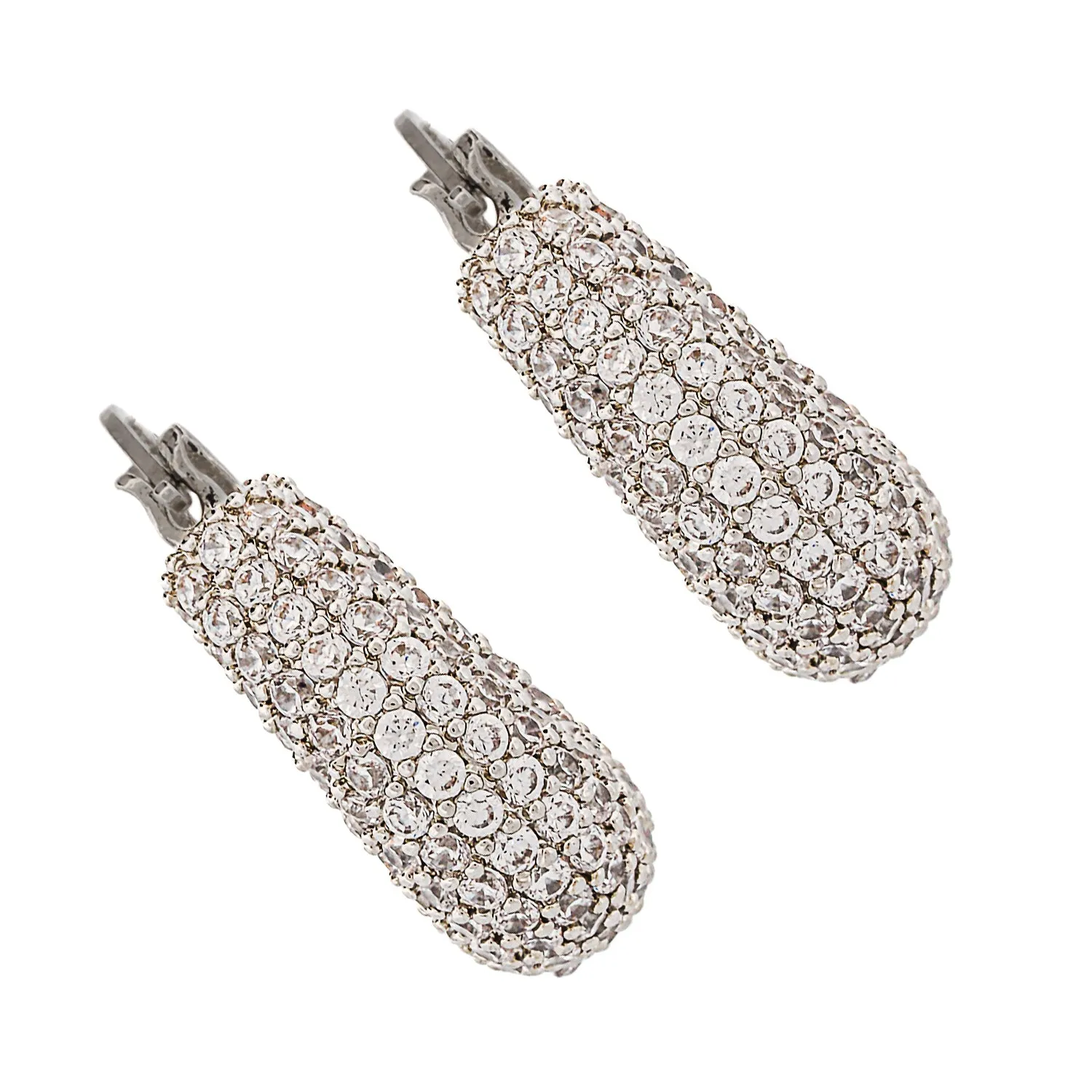 Sparkly Diamond Silver Fashion Earrings