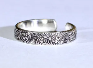Sterling Silver Toe Ring with Wild Flowers