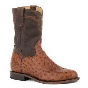 Stetson Puncher 12-020-7606-0760 Mens Brown Ostrich Leather Western Boots