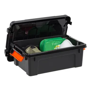 Storage Box 12 Qt. Heavy Duty Outdoor Camping Fishing Container Plastic Black