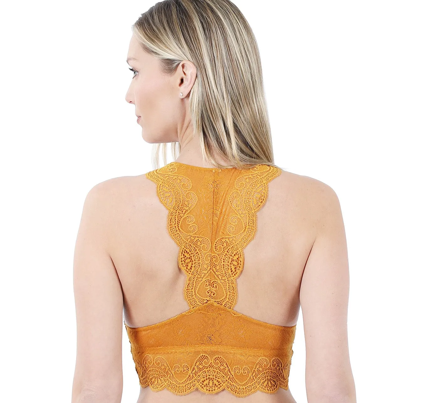 Stretch Lace Bralette - Hourglass Back - Coffee