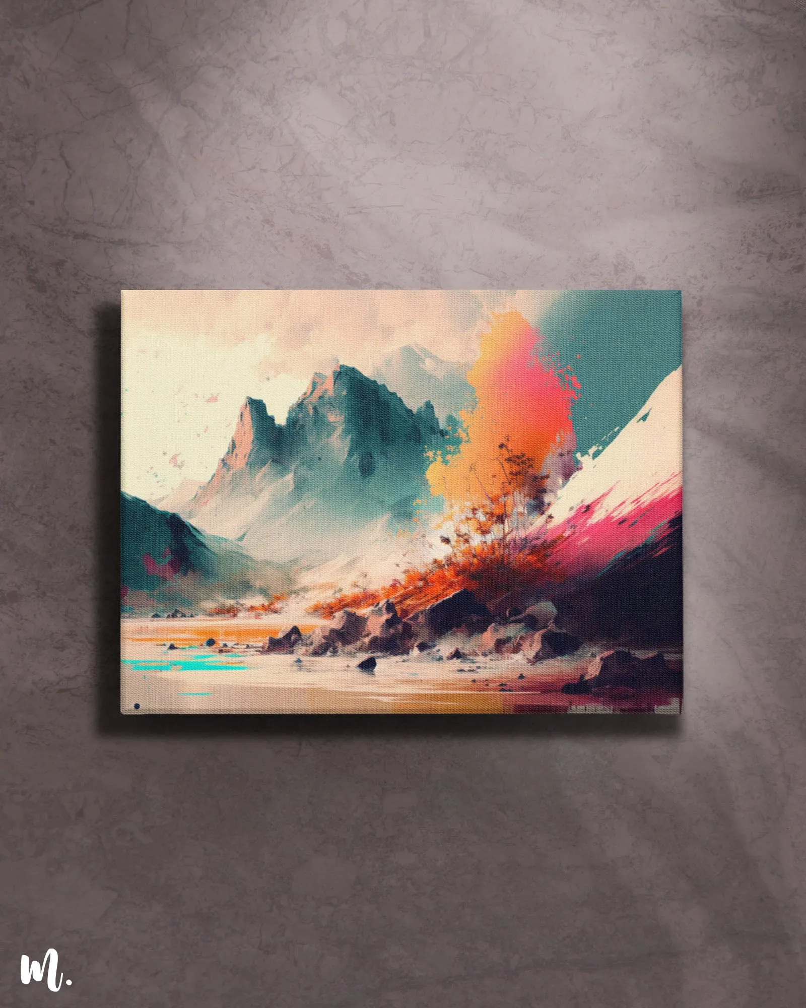 Surreal mountain splash Abstract Canvas Art
