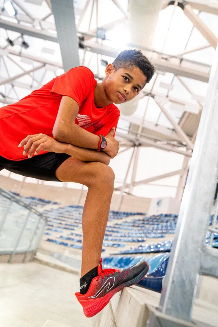 Tee-Shirt enfant de running et d'athlétisme AT 300 Kiprun Track rouge