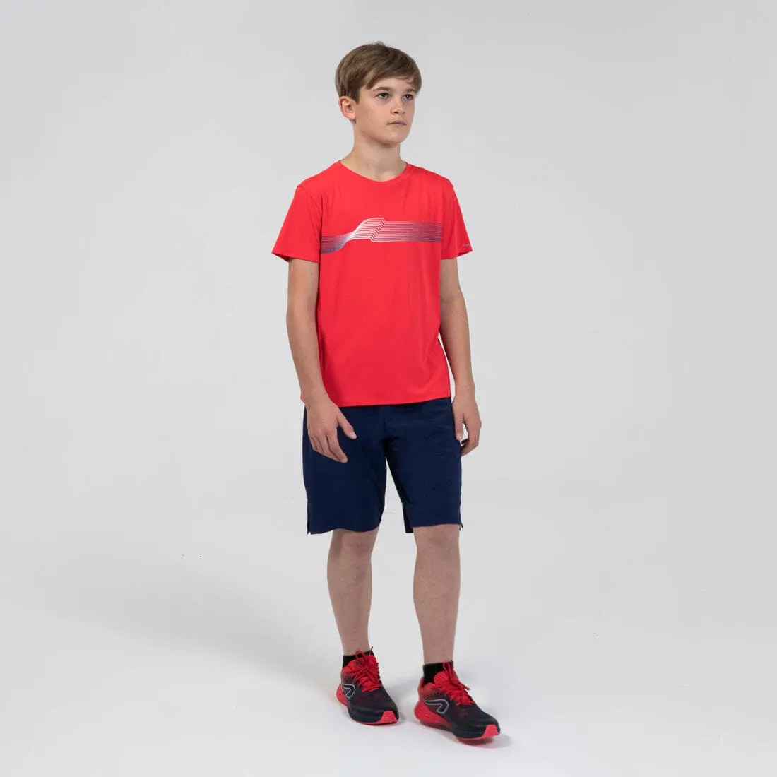 Tee-Shirt enfant de running et d'athlétisme AT 300 Kiprun Track rouge
