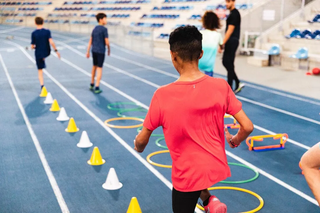 Tee-Shirt enfant de running et d'athlétisme AT 300 Kiprun Track rouge