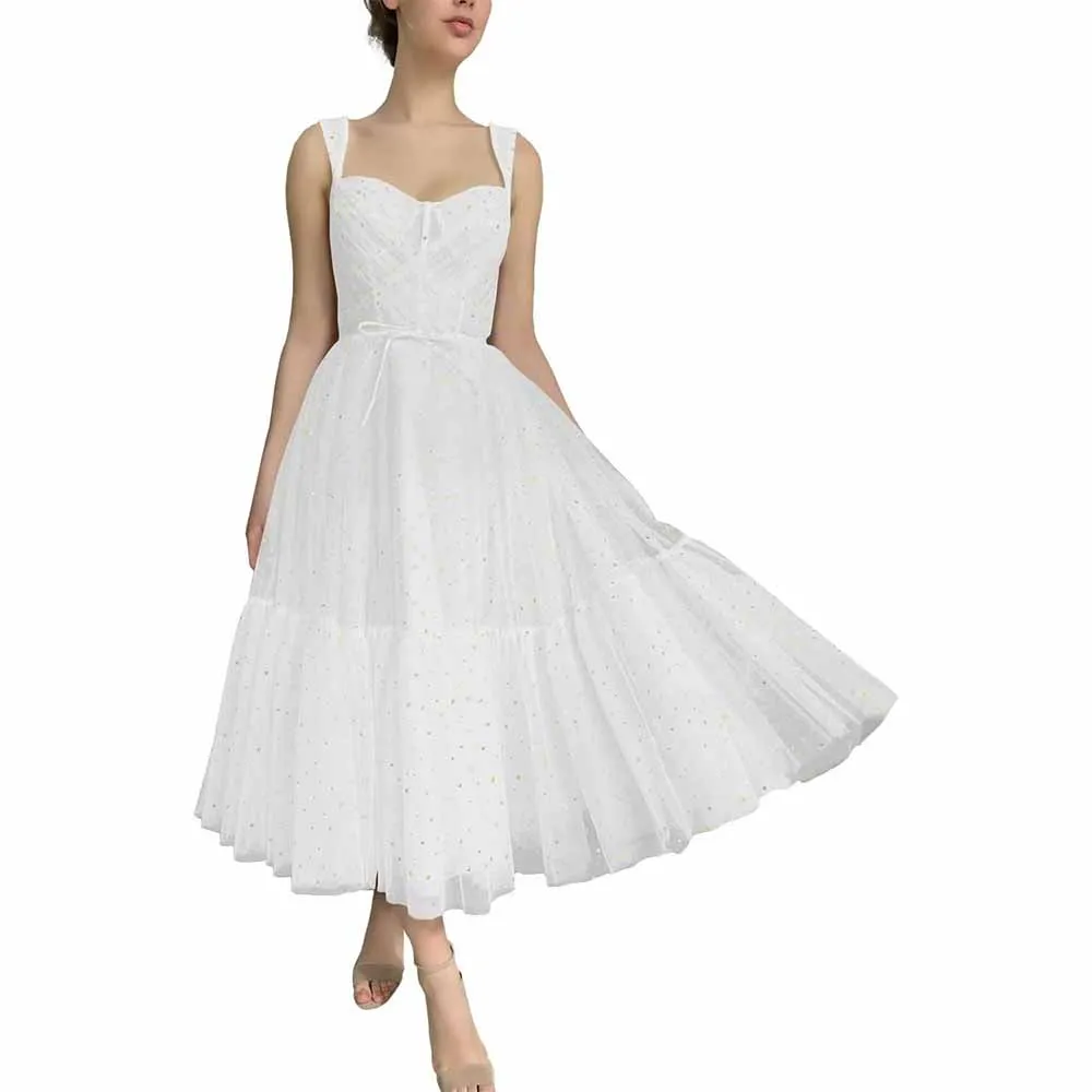Teens Sparkly Starry Tulle Prom Dresses A Line Homecoming Dresses Formal Evening Gowns