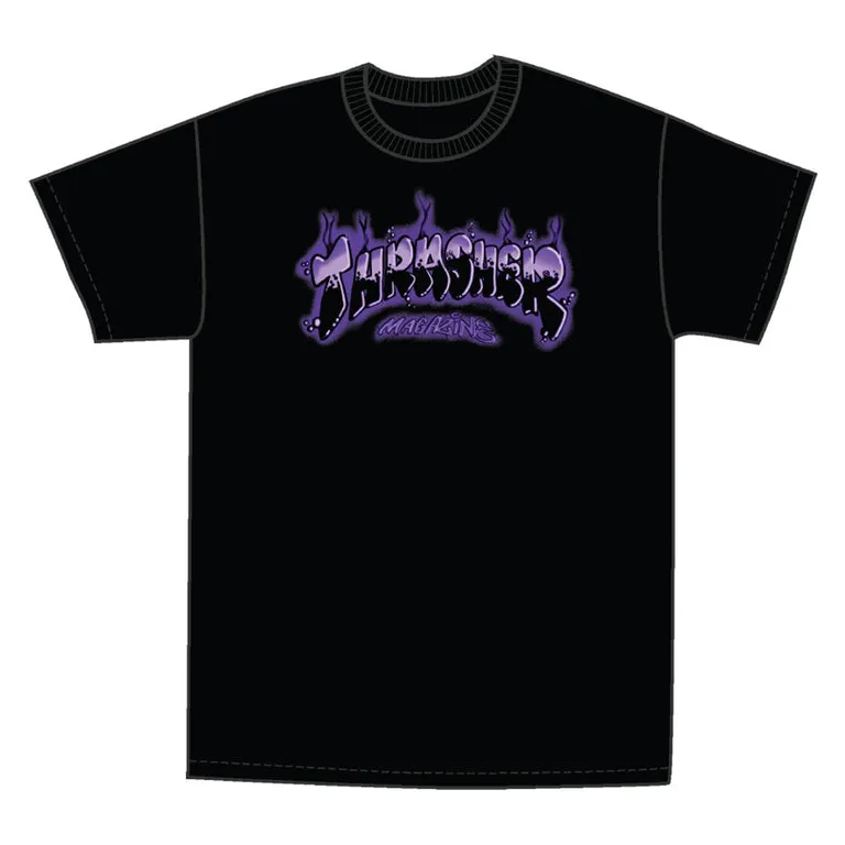 THRASHER Airbrush tee - Youth - Black/Purple
