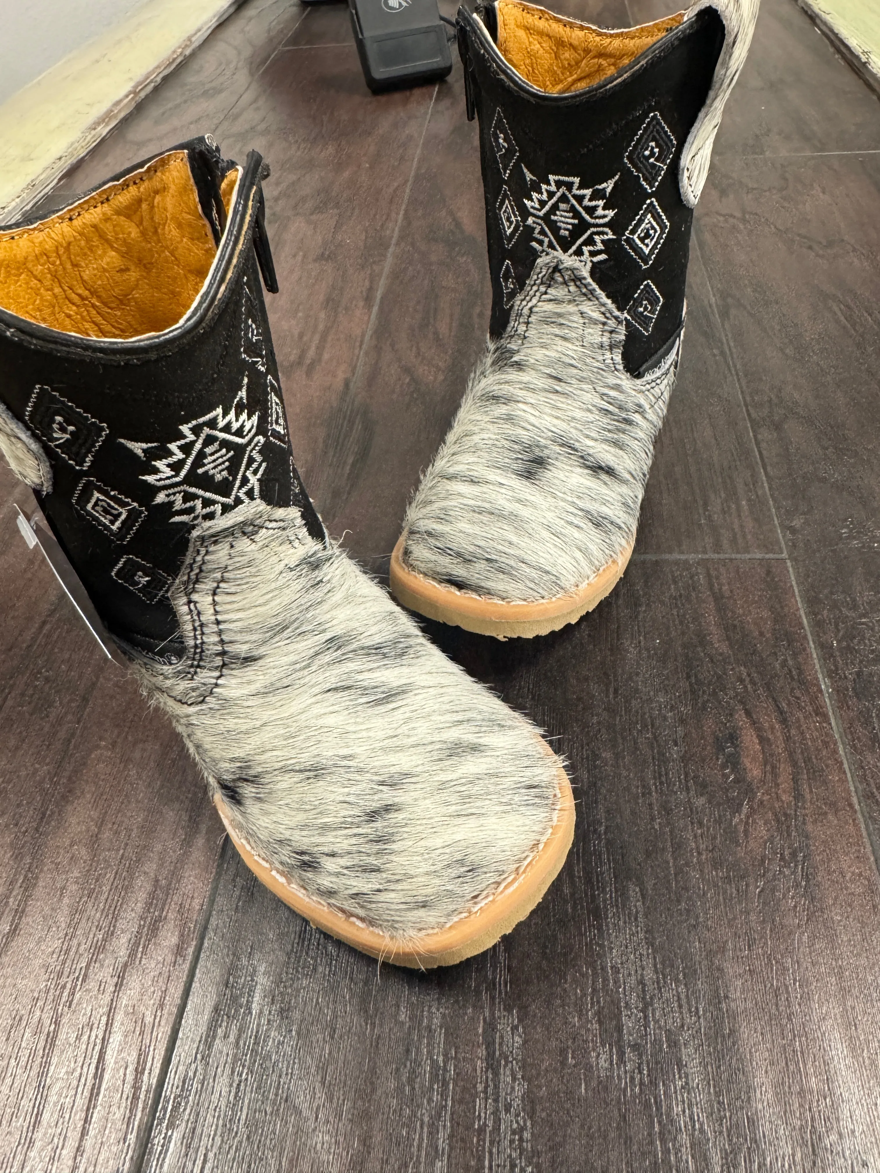 Toddler Boys Cowhide bl/wh