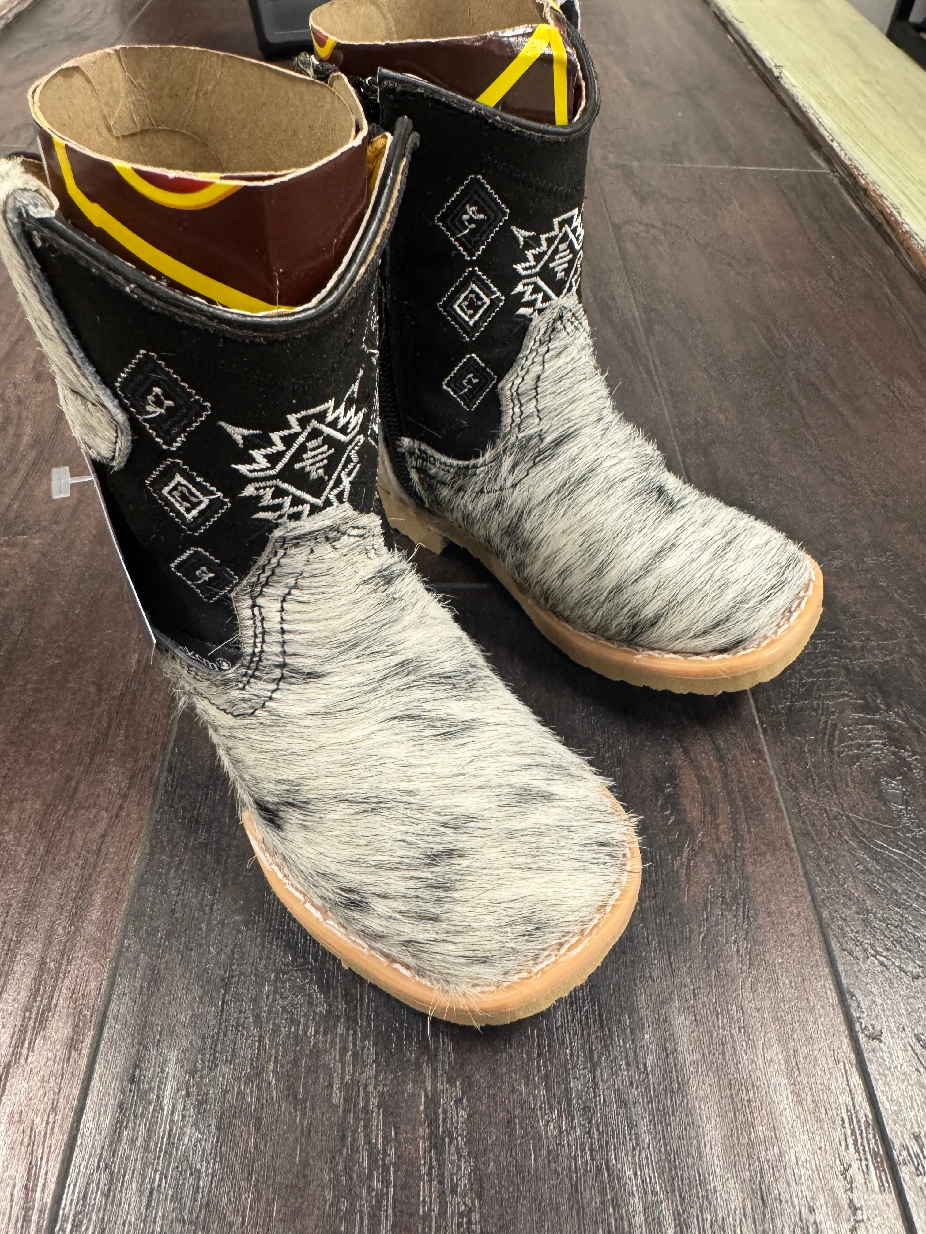 Toddler Boys Cowhide bl/wh