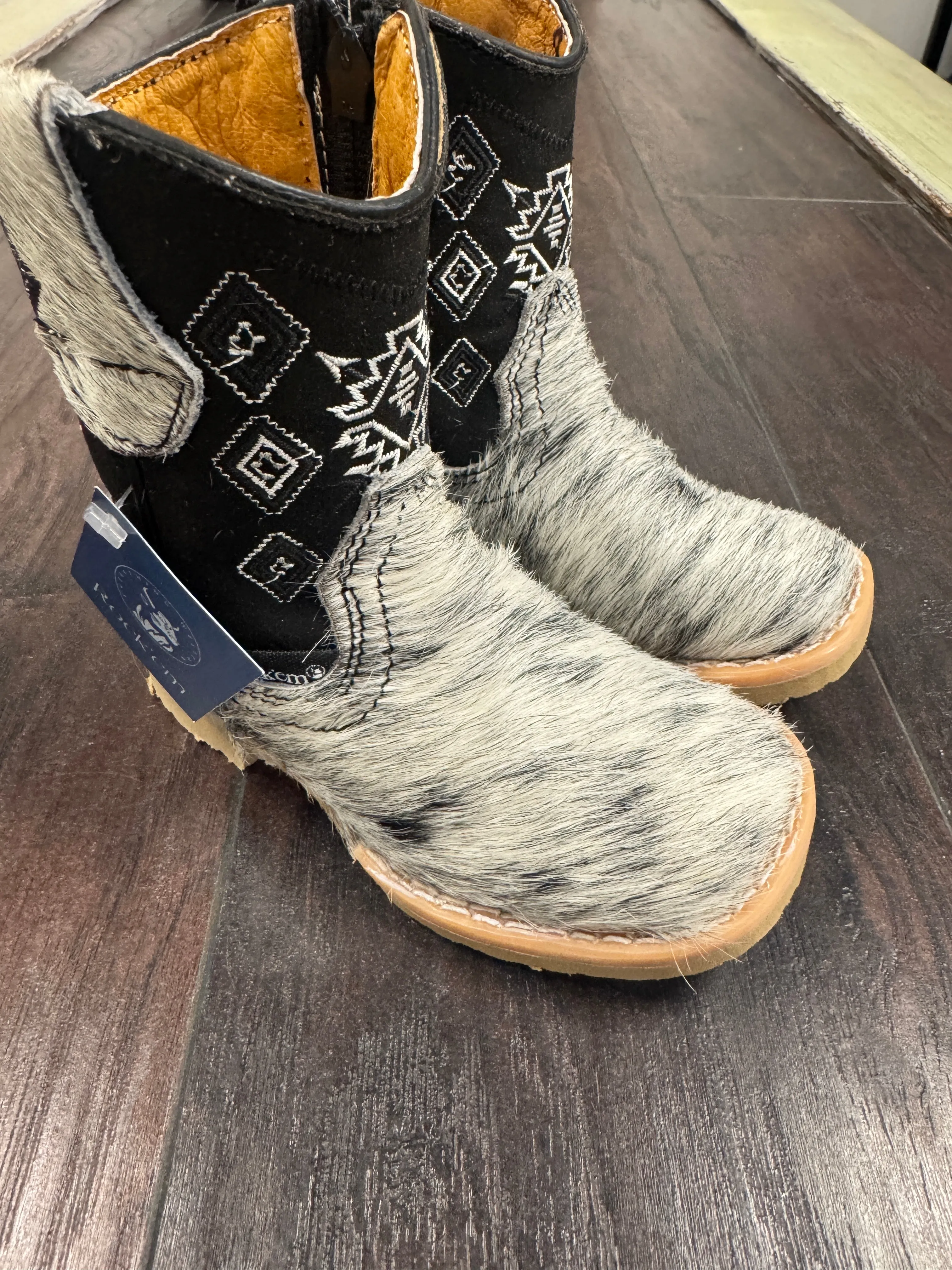 Toddler Boys Cowhide bl/wh