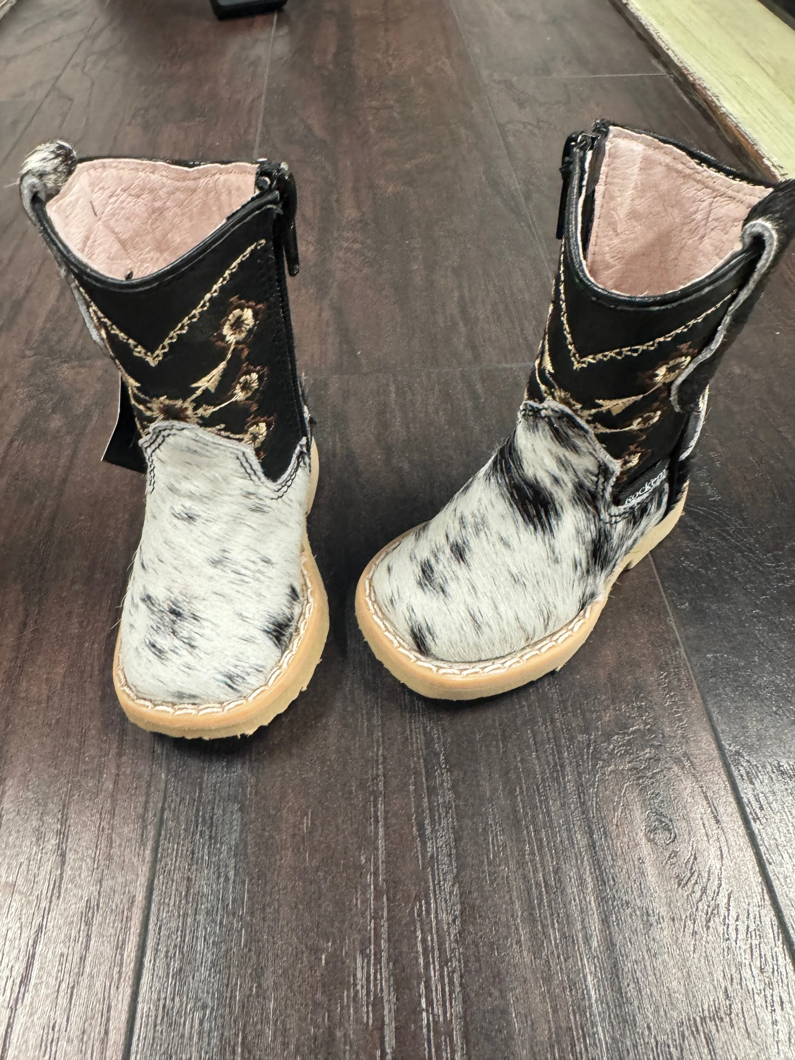 Toddler Girls Cowhide bl/wh