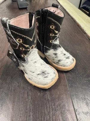 Toddler Girls Cowhide bl/wh