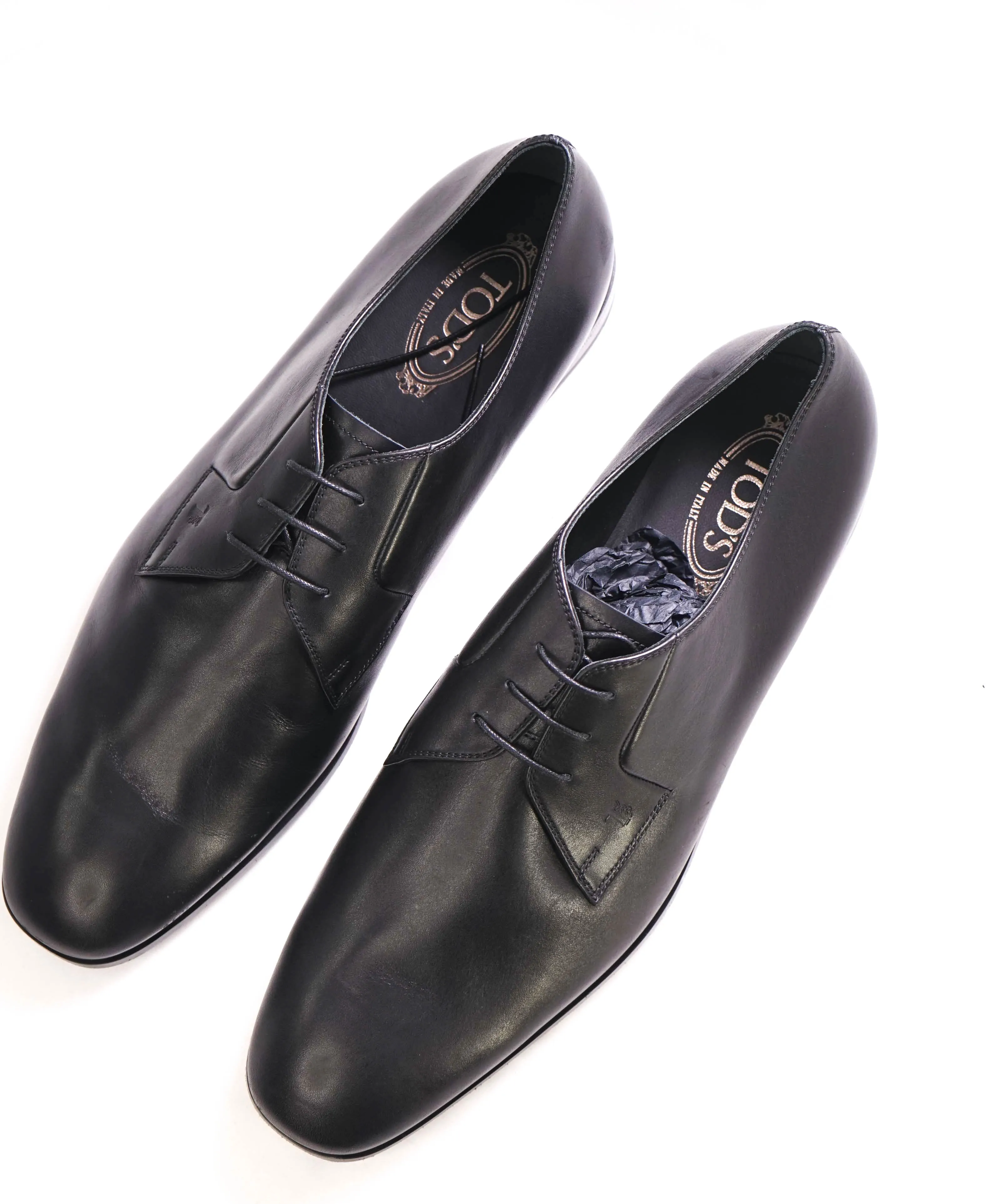 TOD’S - Solid Black Classic Lace-Up Oxfords - 13US (12 IT)