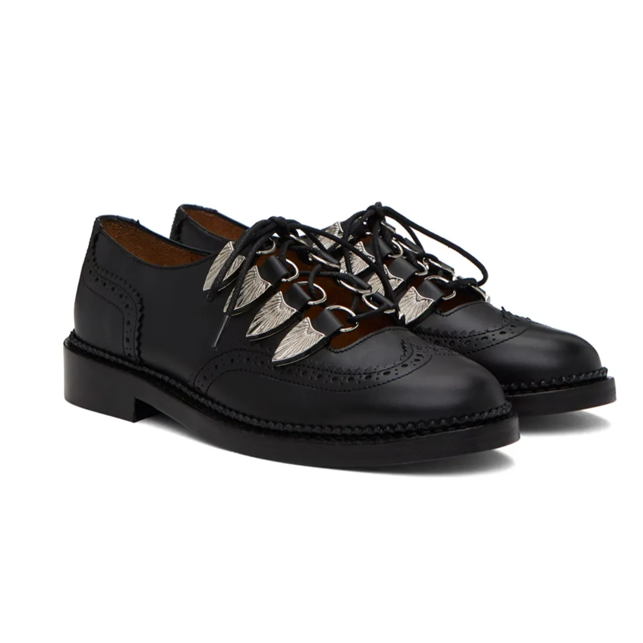 Toga Pulla Black Ghillie Oxfords