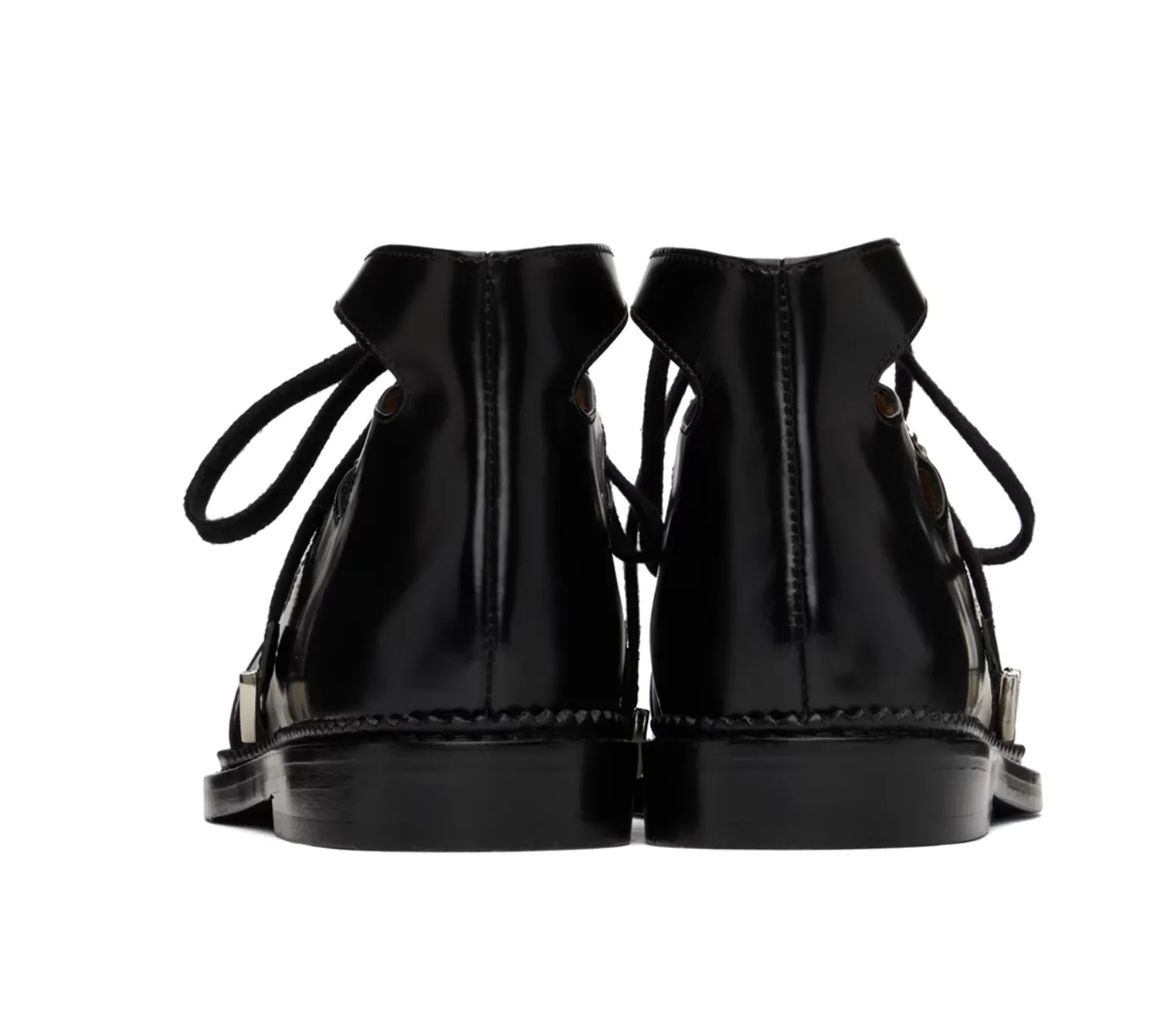 Toga Pulla Black Lace-Up Oxfords