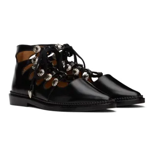 Toga Pulla Black Lace-Up Oxfords