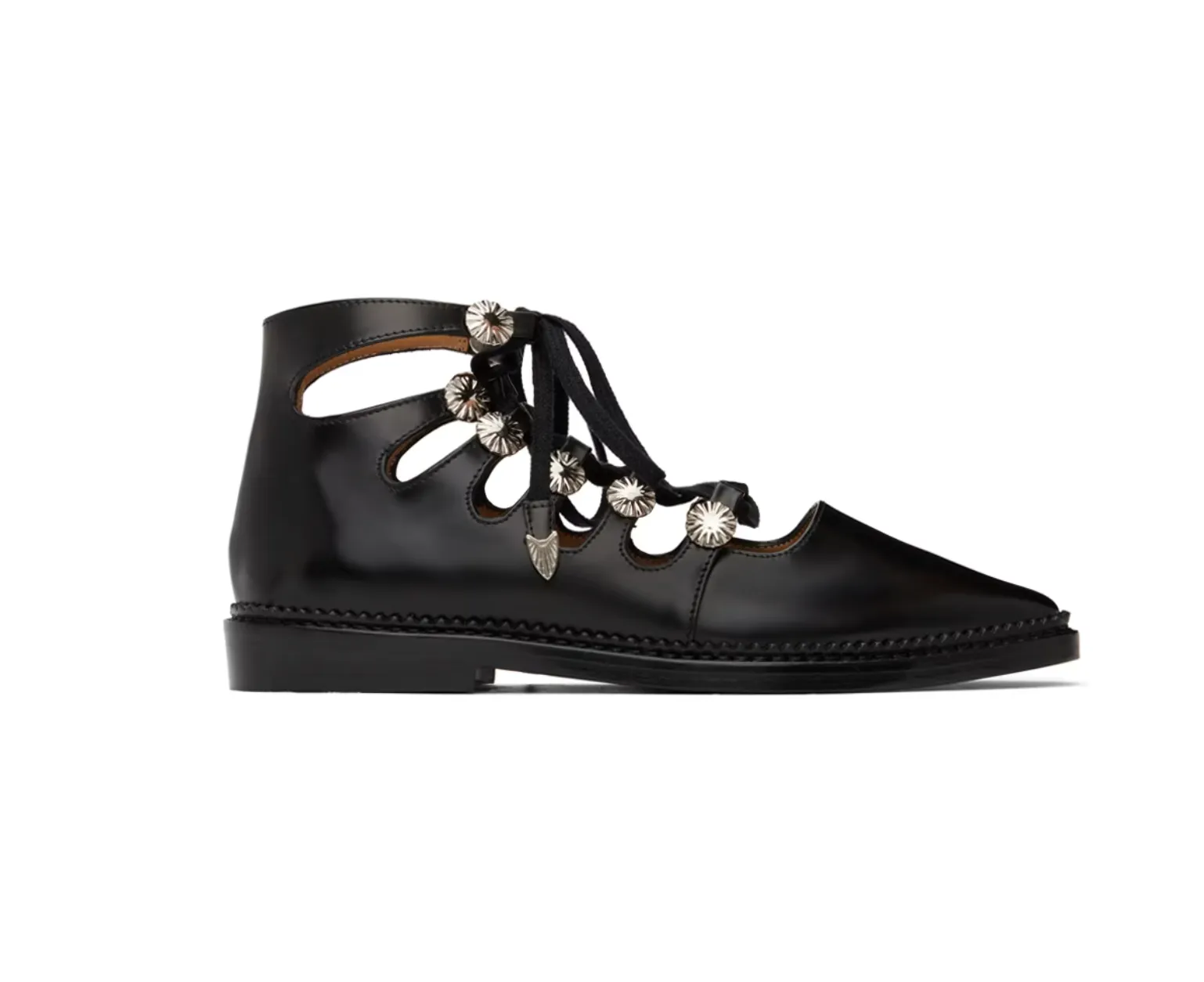 Toga Pulla Black Lace-Up Oxfords