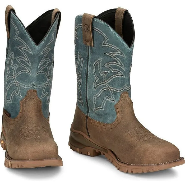 Tony Lama Men's Roustabout 11' Steel Toe WP Western Work Boot -Tan- TW5008