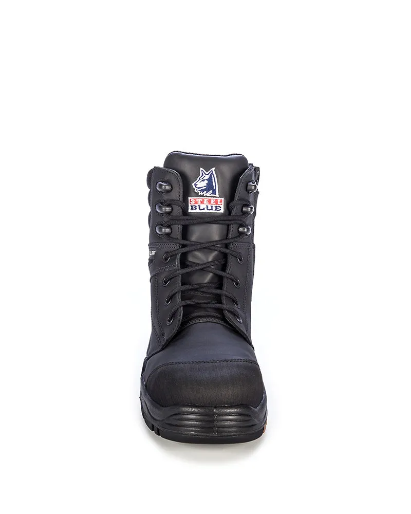 Torquay Lace Up Ankle Boot with Zip - Black