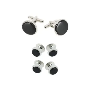 Trafalgar Sutton Genuine Onyx Stud & Cufflinks Formal Set