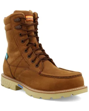 Twisted X Men's 8" Lace-Up Safety Wedge Work Boot - Moc Toe - MXCNW03