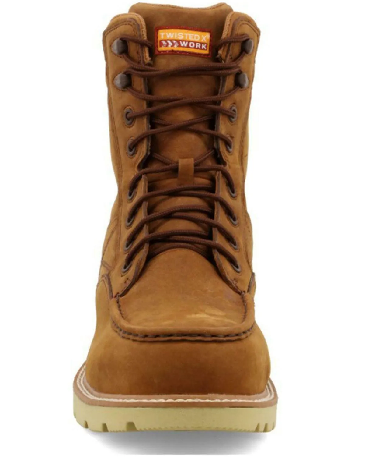 Twisted X Men's 8" Lace-Up Safety Wedge Work Boot - Moc Toe - MXCNW03