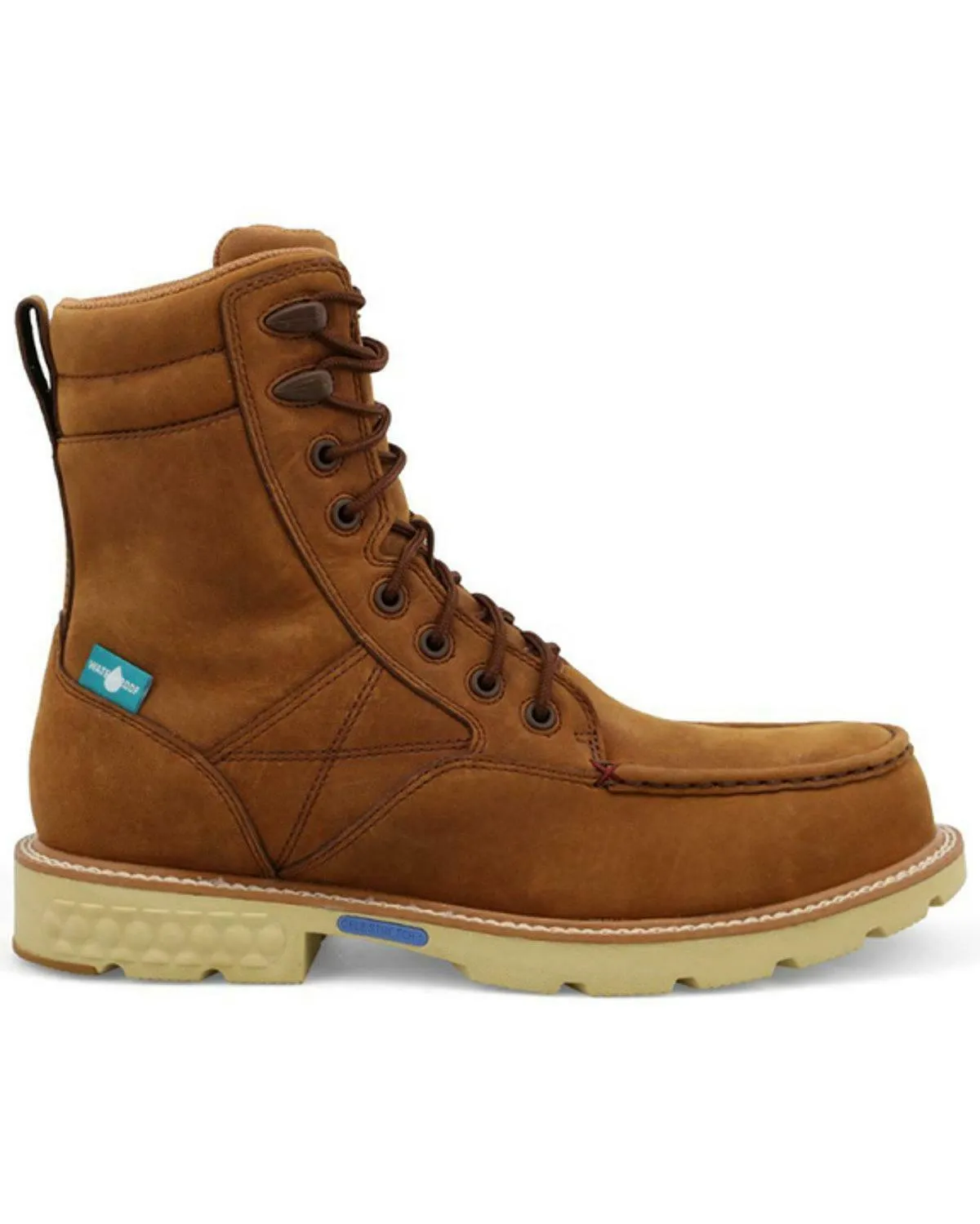 Twisted X Men's 8" Lace-Up Safety Wedge Work Boot - Moc Toe - MXCNW03