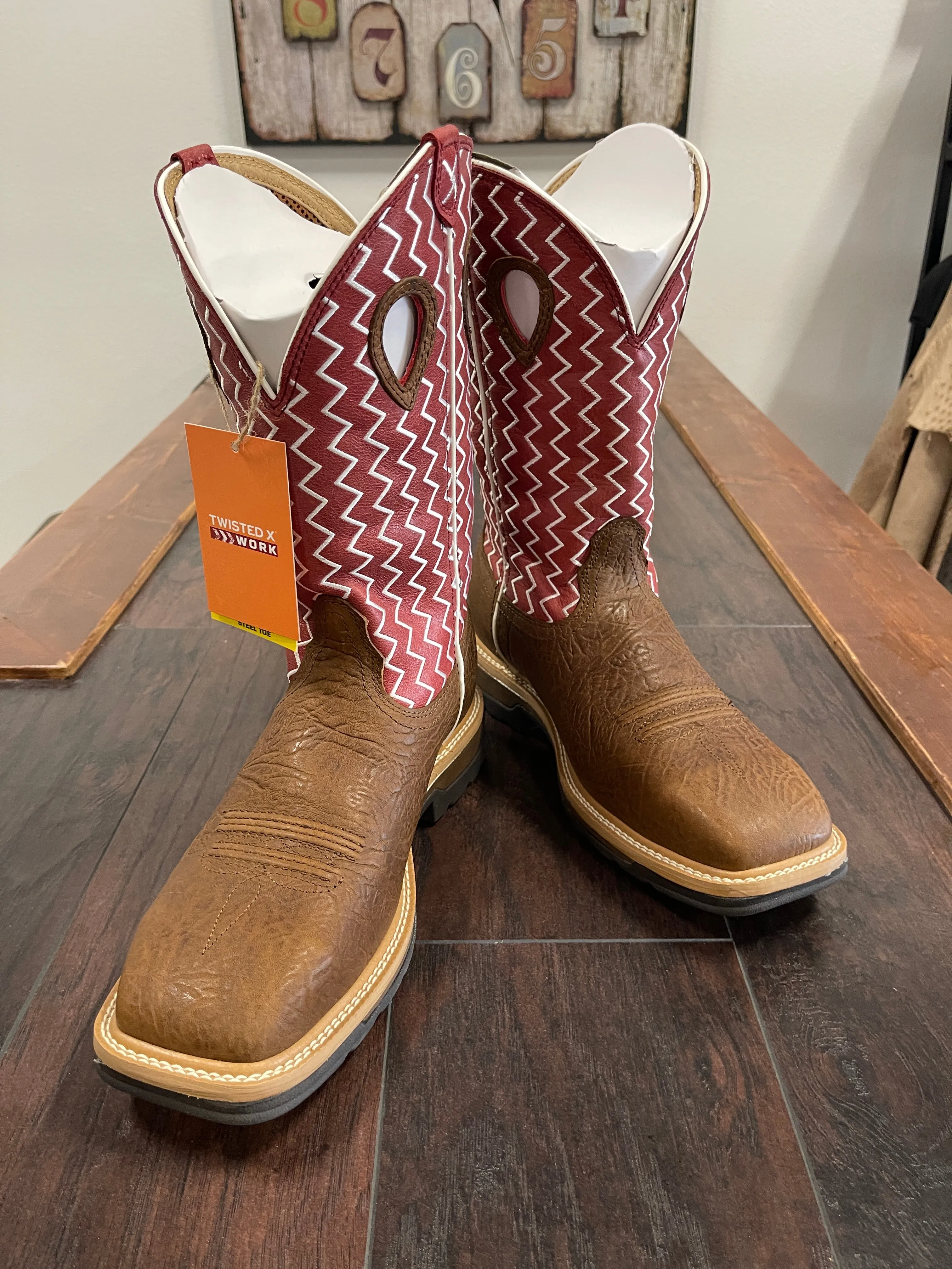 Twisted x steel toe cherry