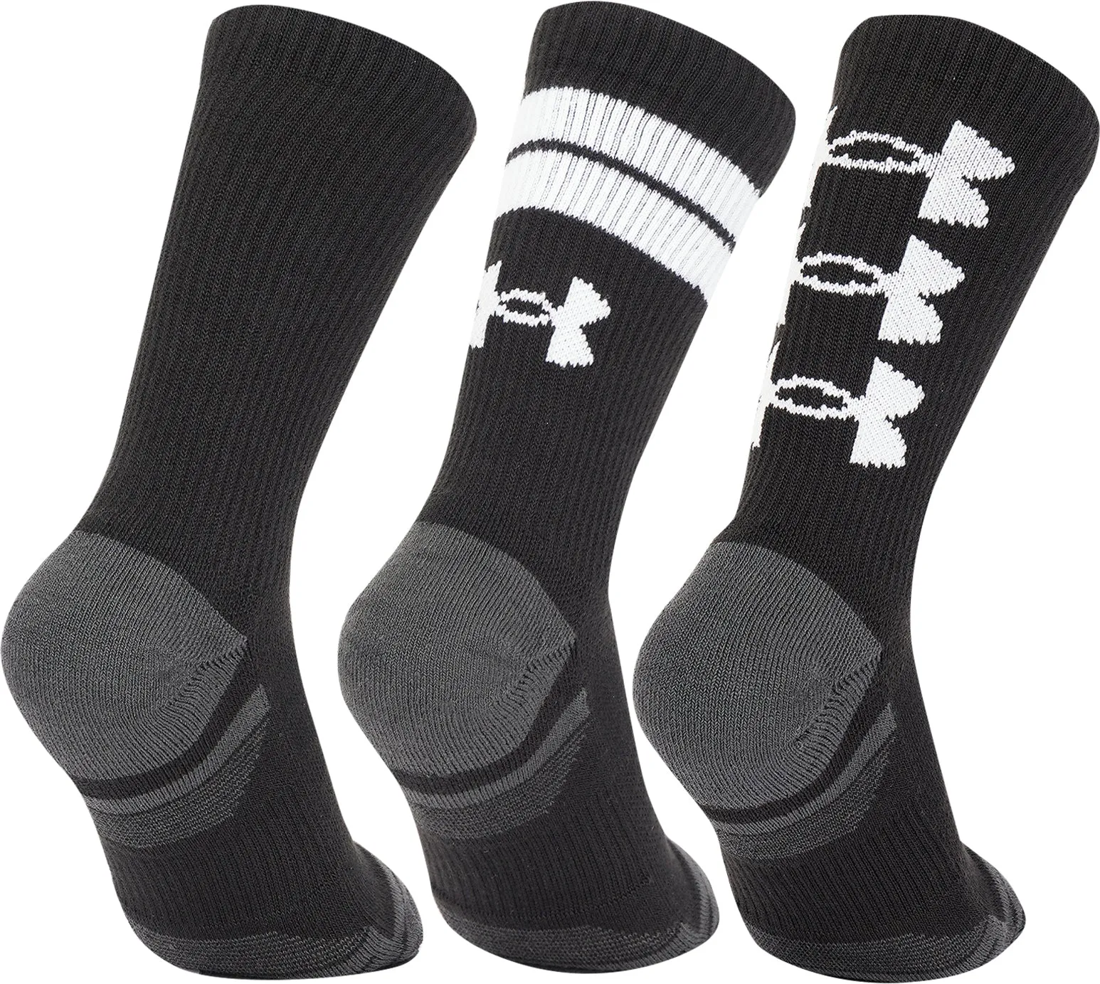 Under Armour Performance Tech (3 Pack) Crew Socks - Black