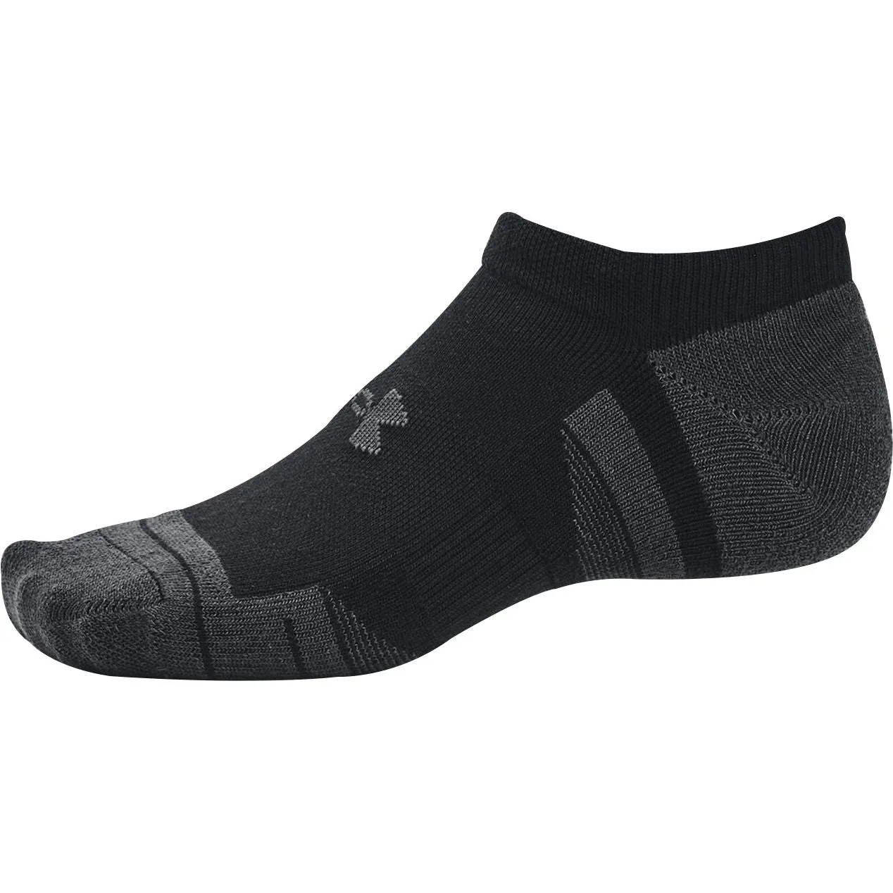 Under Armour Performance Tech (3 Pack) No Show Socks - Black