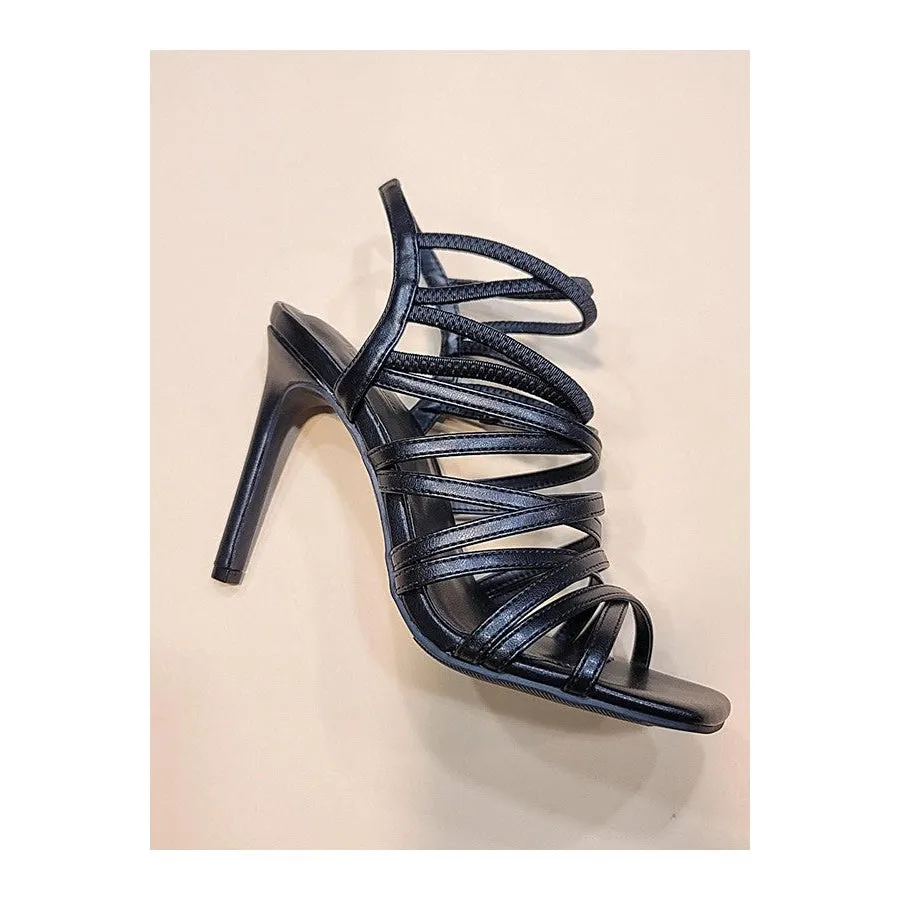 Versatility At It's Finest Open Toe Heel in Black