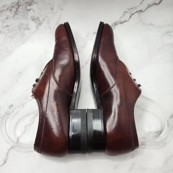 VTG Florsheim Brown Leather Oxfords Lace-Up Dress Shoes Men's Size 9