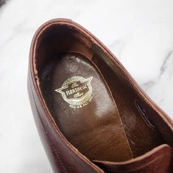 VTG Florsheim Brown Leather Oxfords Lace-Up Dress Shoes Men's Size 9