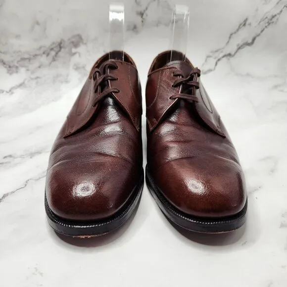 VTG Florsheim Brown Leather Oxfords Lace-Up Dress Shoes Men's Size 9