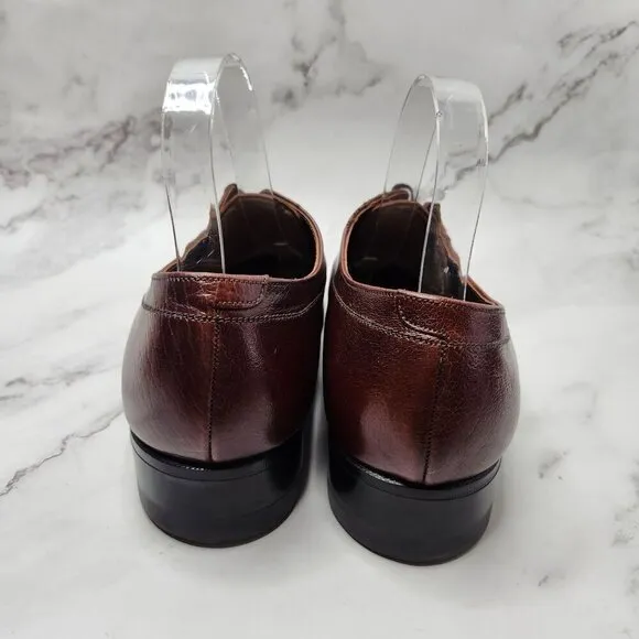 VTG Florsheim Brown Leather Oxfords Lace-Up Dress Shoes Men's Size 9