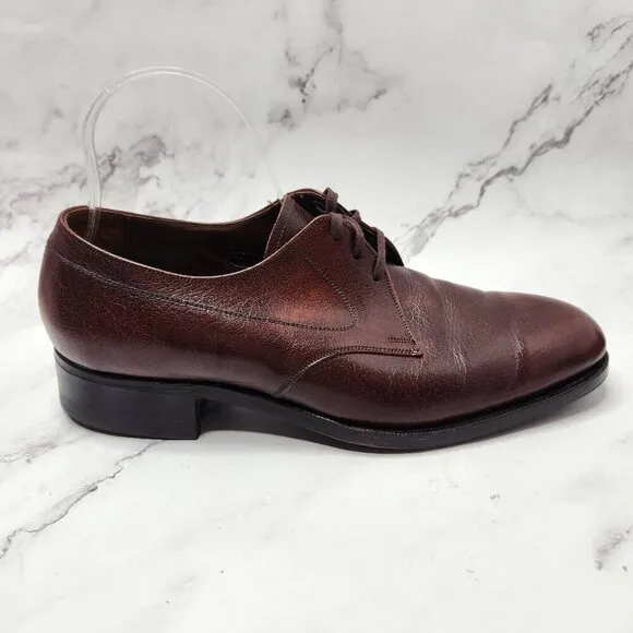 VTG Florsheim Brown Leather Oxfords Lace-Up Dress Shoes Men's Size 9