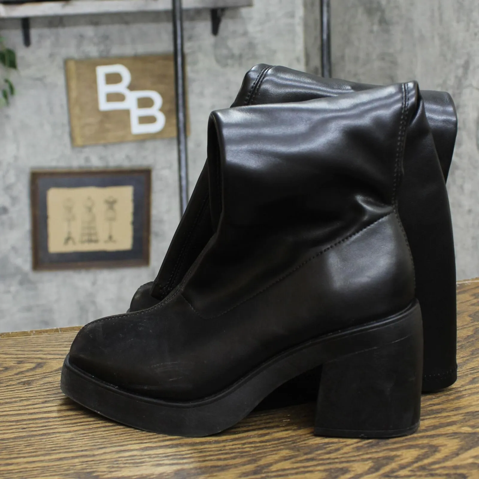 Wild Fable Womens Azzahya Tall Stretch Boots with Memory Foam Insole Black 7M