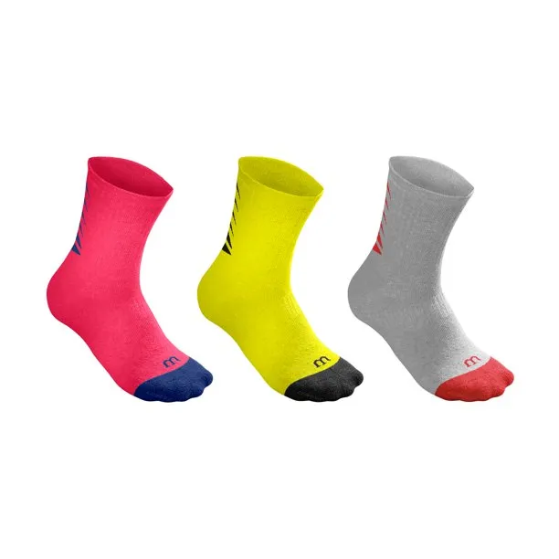 Wilson Youth Crew Socks 3 Pairs (Assorted Colours)