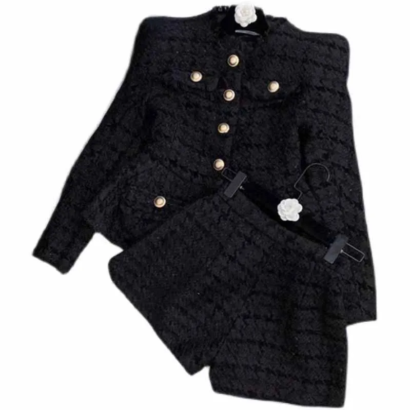Womens Formal Skirt Two Piece Suit   Mini Skirt Fashion Set Long Sleeves
