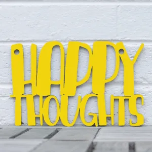 Wood Wall Art Sign Happy Thoughts by Spunky Fluff
